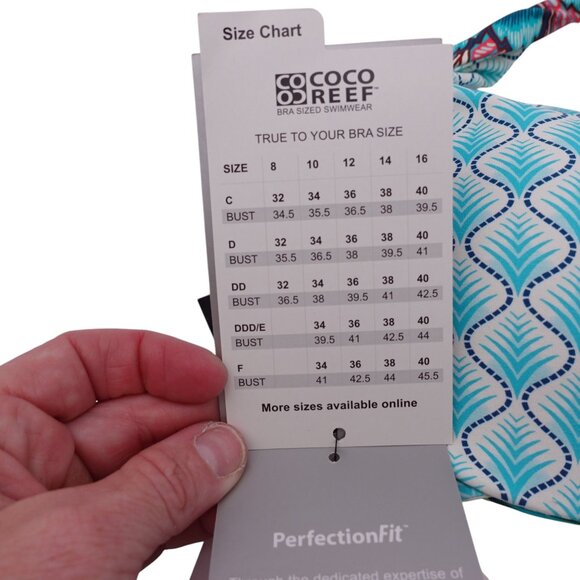 NWT Coco Reef Verso Reversible Bra-Sized Twist-Front Bikini Top Sz 32/34D Multi - Picture 10 of 13